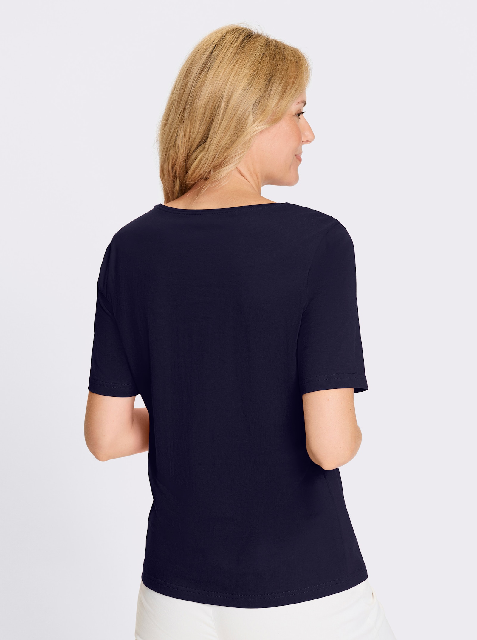 Kurzarmshirt im Marine-Look - marine