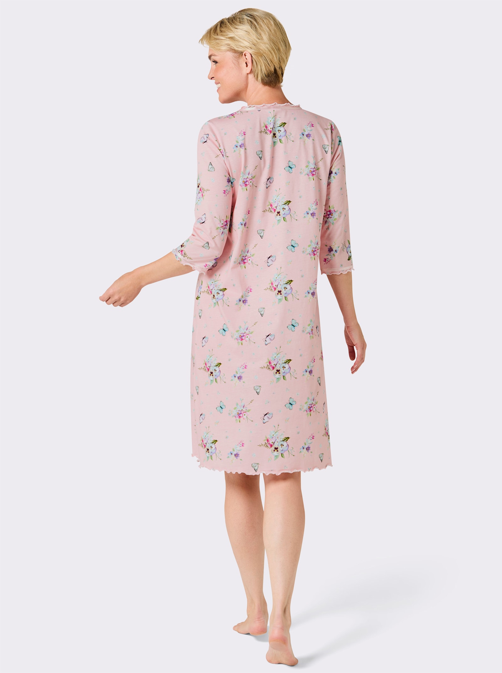 wäschepur Nachthemd - lichtroze bedrukt