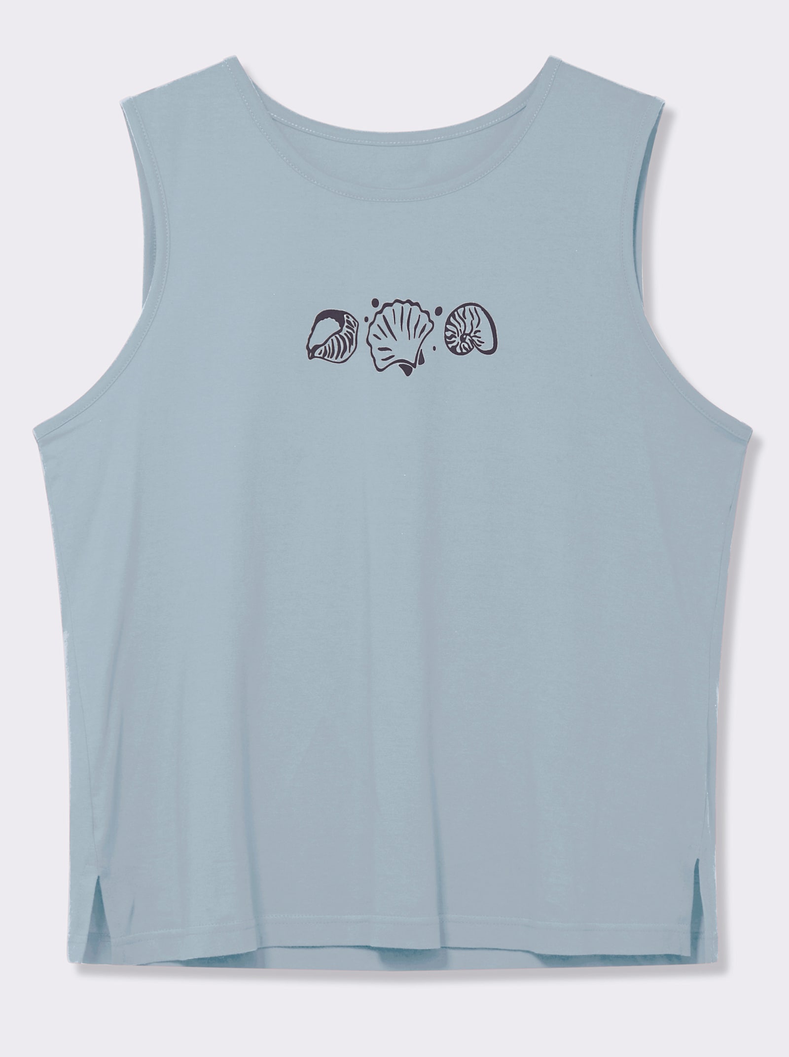 Shirttop mit Seitenschlitzen - hellblau