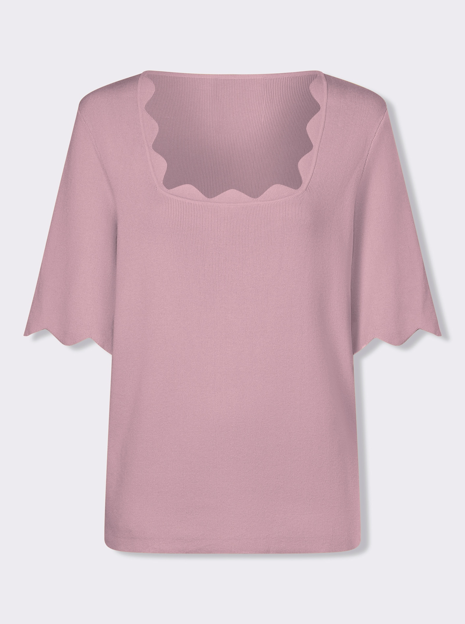 heine Feinstrickpullover mit Carré-Ausschnitt - rosé