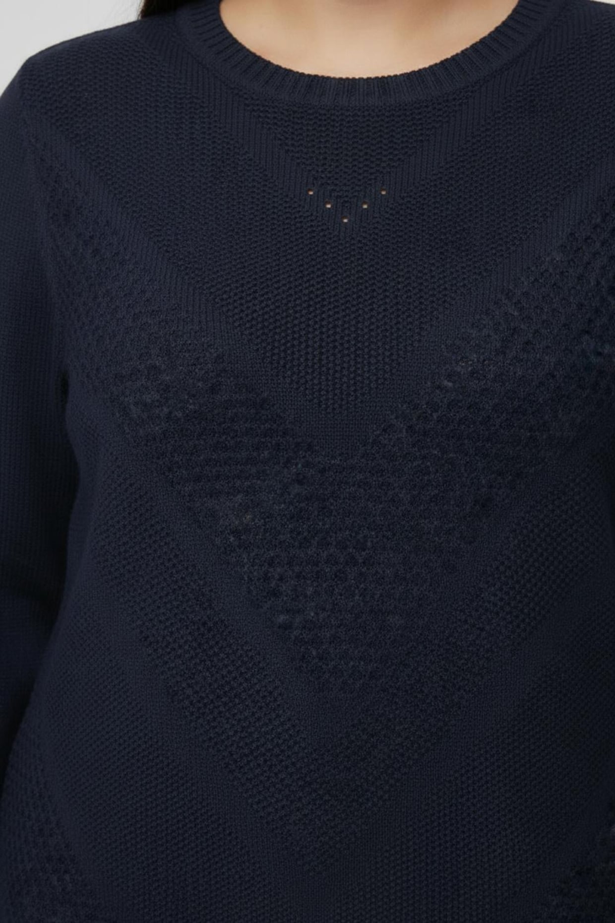 Langarm-Pullover mit Metallplättchen-Applikationen - marine