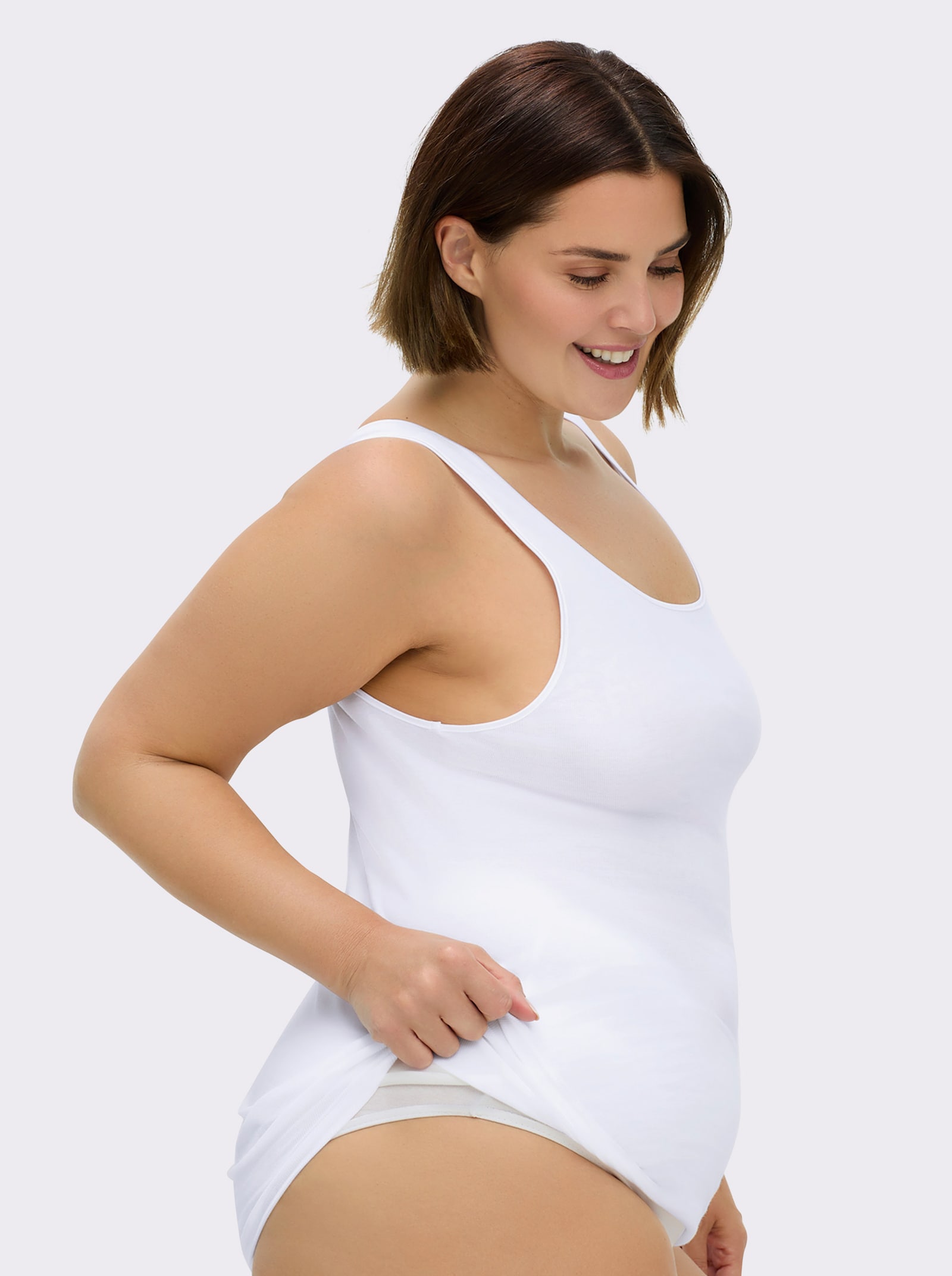 comazo Achselhemd mit verlängertem Rückenteil - weiß