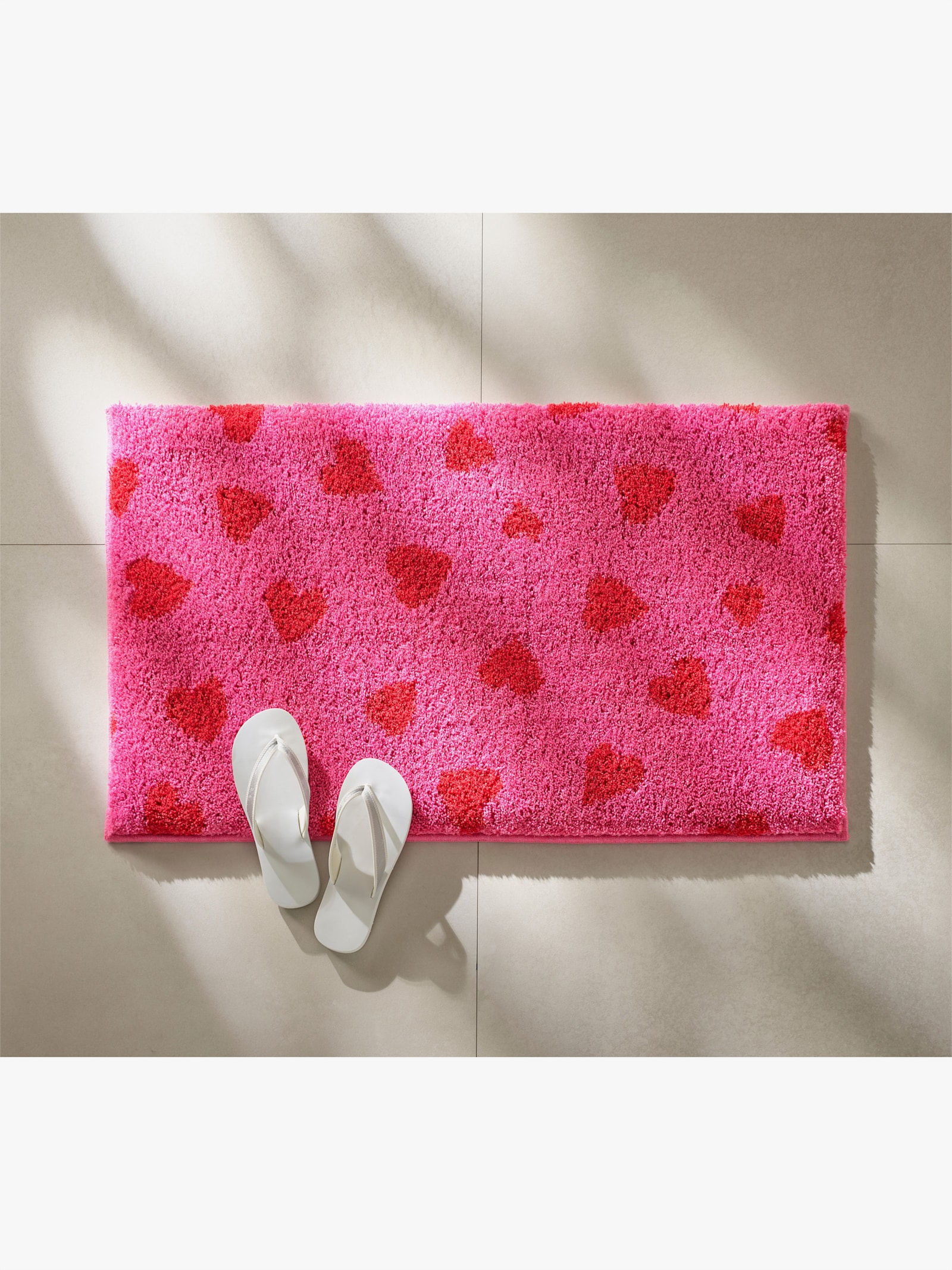 Grund Badematte - pink-rot-gemustert