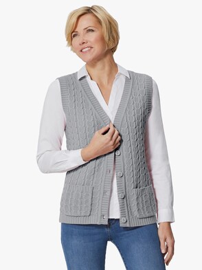 Strickweste - silbergrau