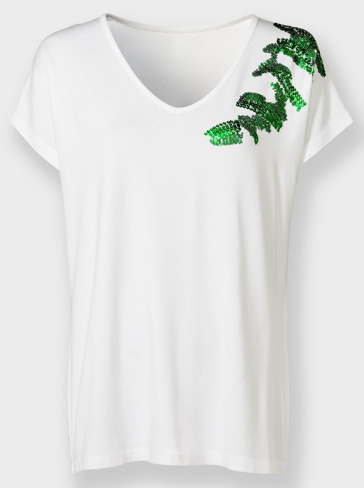 heine T-shirt à paillettes - blanc