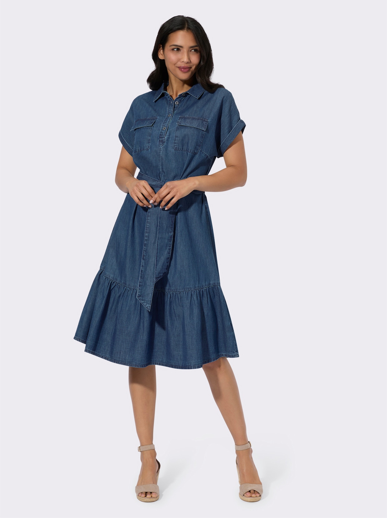 Jeanskleid - blue-stone-washed