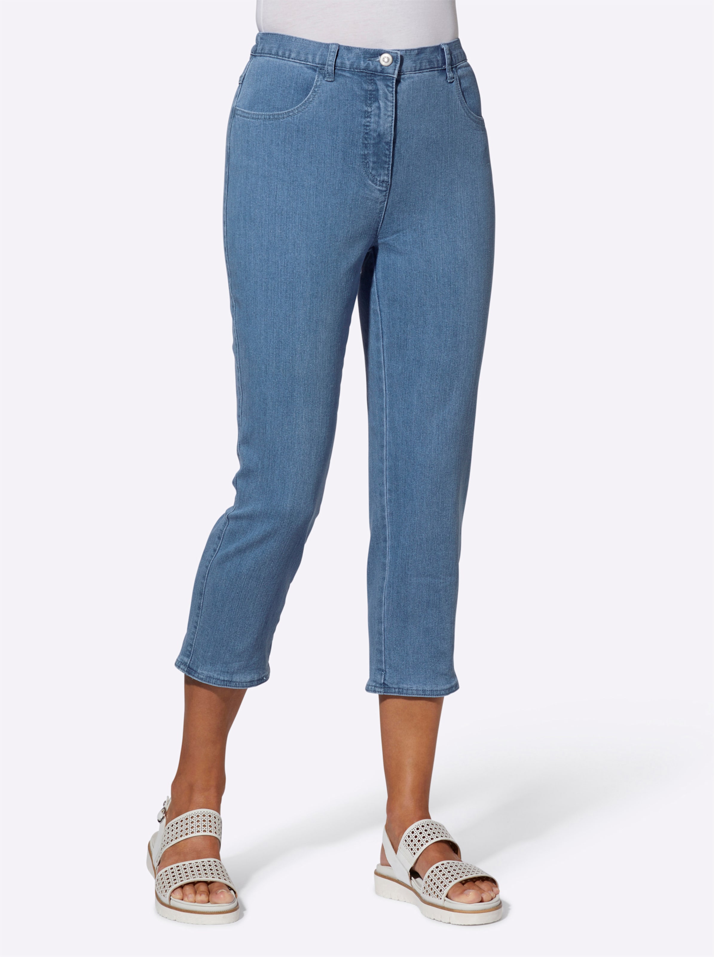 Witt Damen 7/8-Jeans, blue-bleached