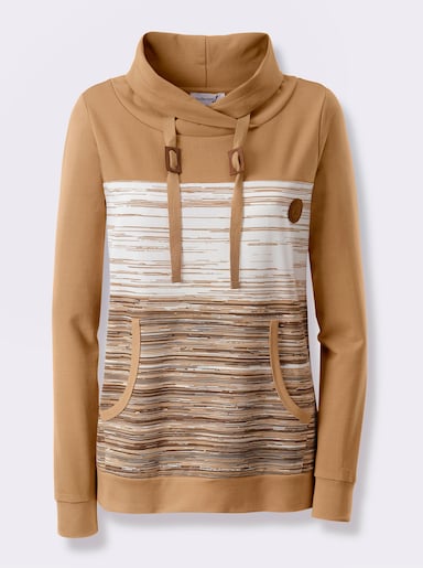 Sweatshirt - camel-ecru-meliert