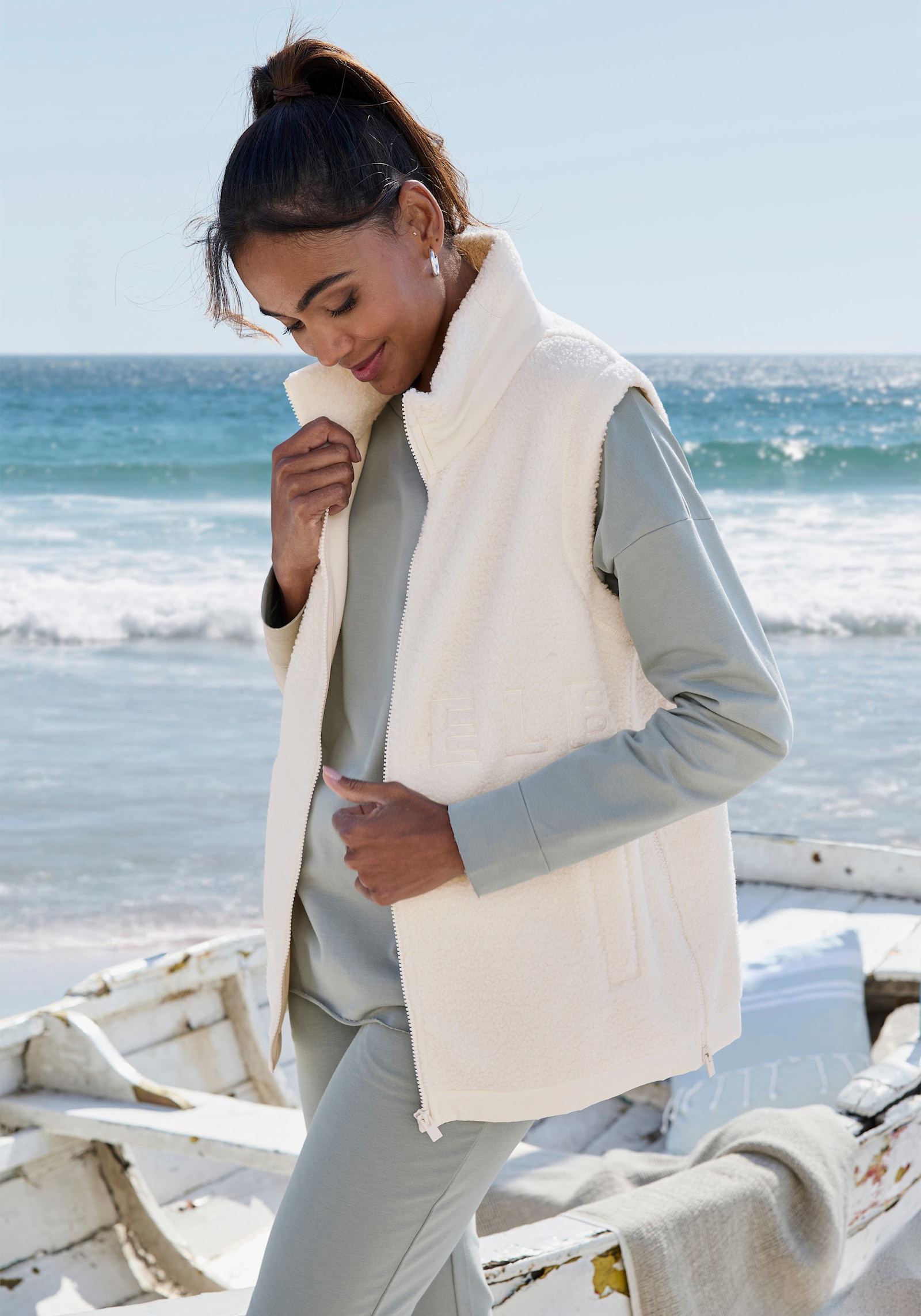 Elbsand Fleecegilet - crème