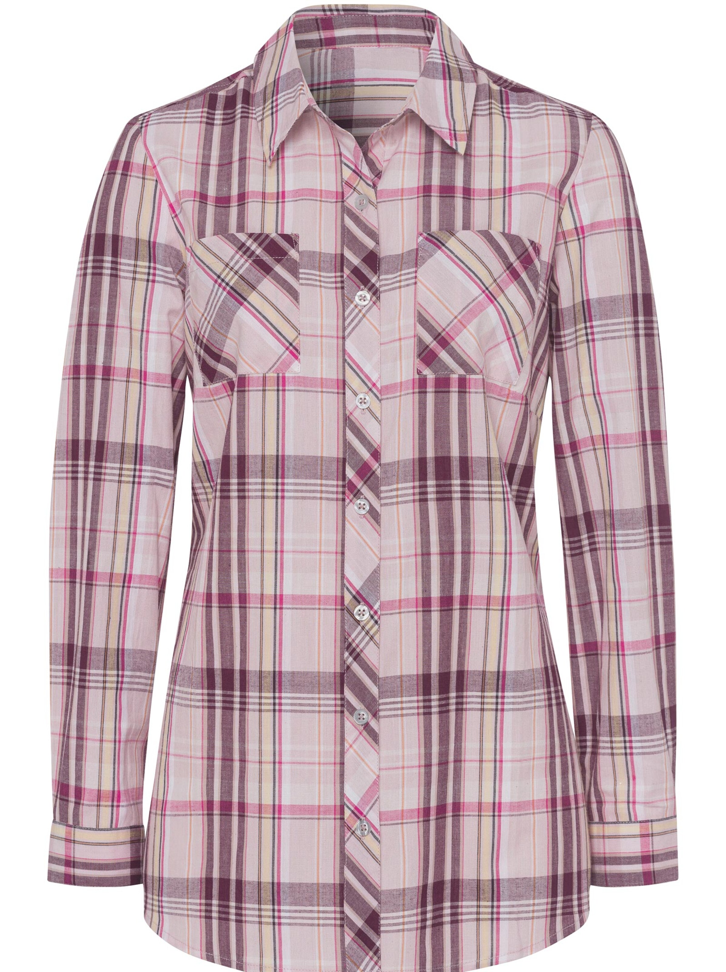 Bluse - rosé-kariert