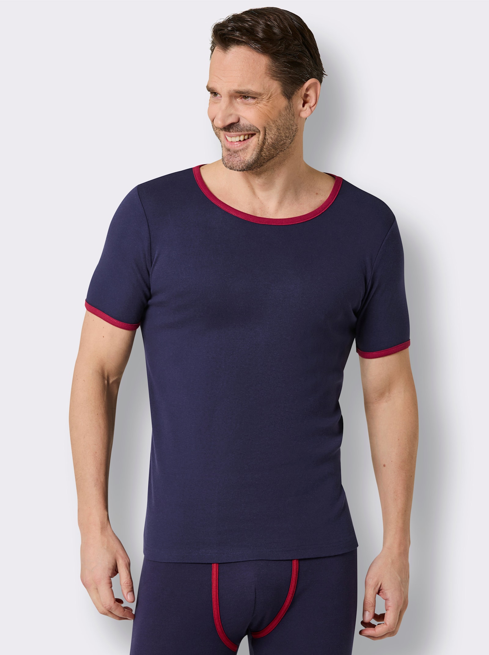 wäschepur men Shirt - marine + dunkelrot