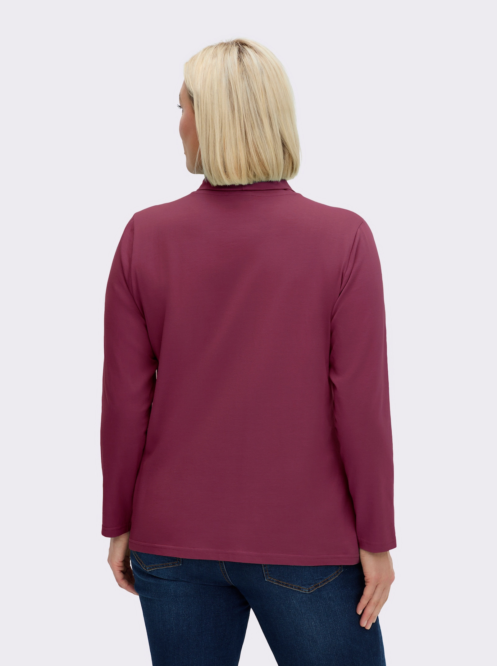 Rollkragenshirt mit langen Ärmeln - bordeaux