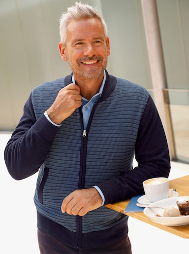 Marco Donati Strickjacke - marine-meliert