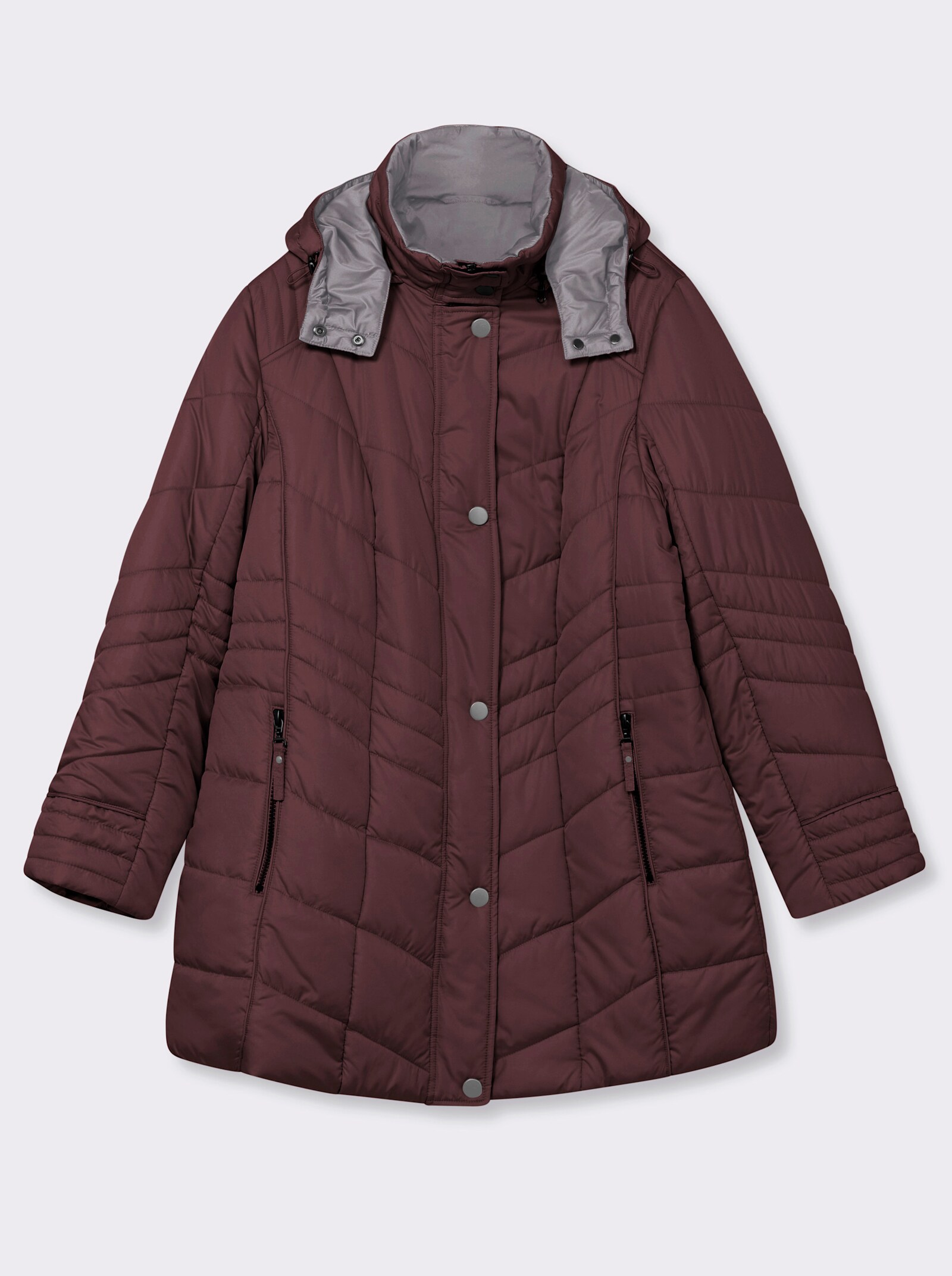 Steppjacke in Microfaser-Qualität, pflegeleicht - bordeaux