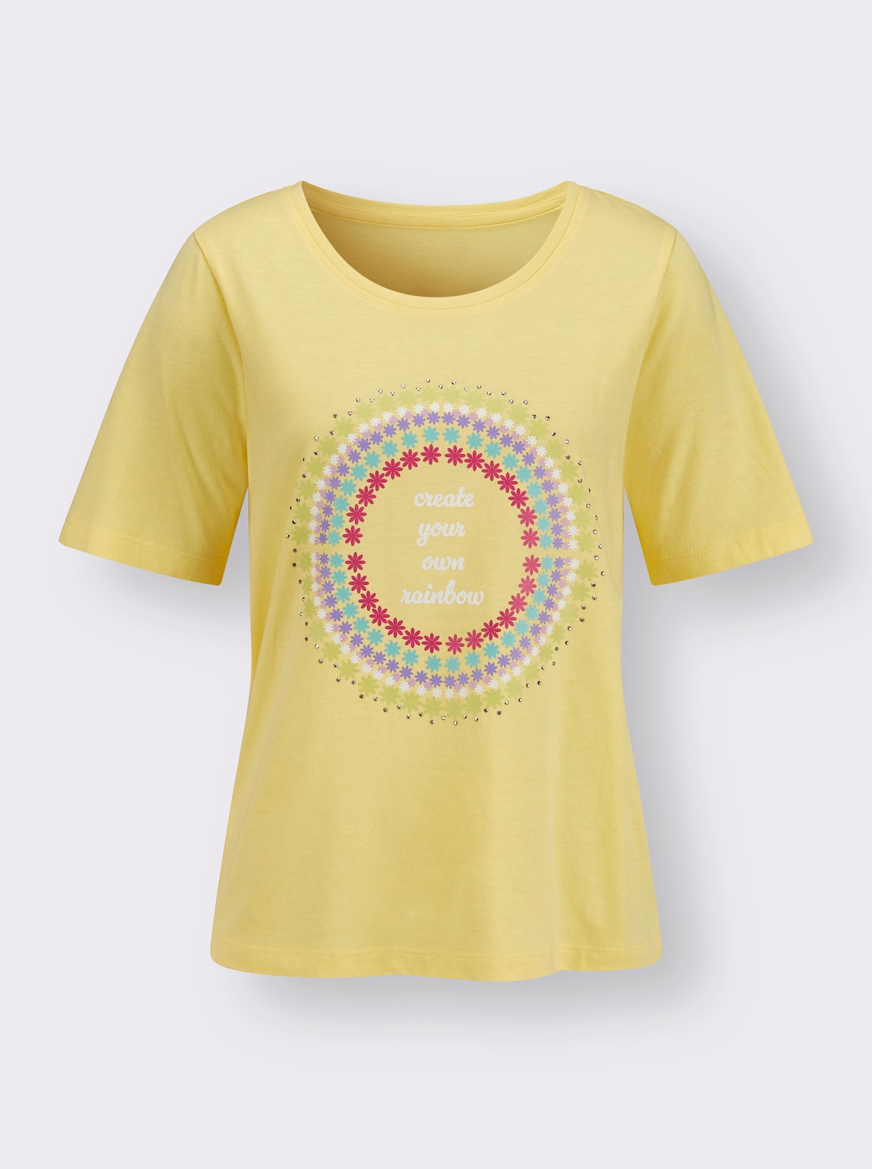 Shirt met ronde hals - citroen