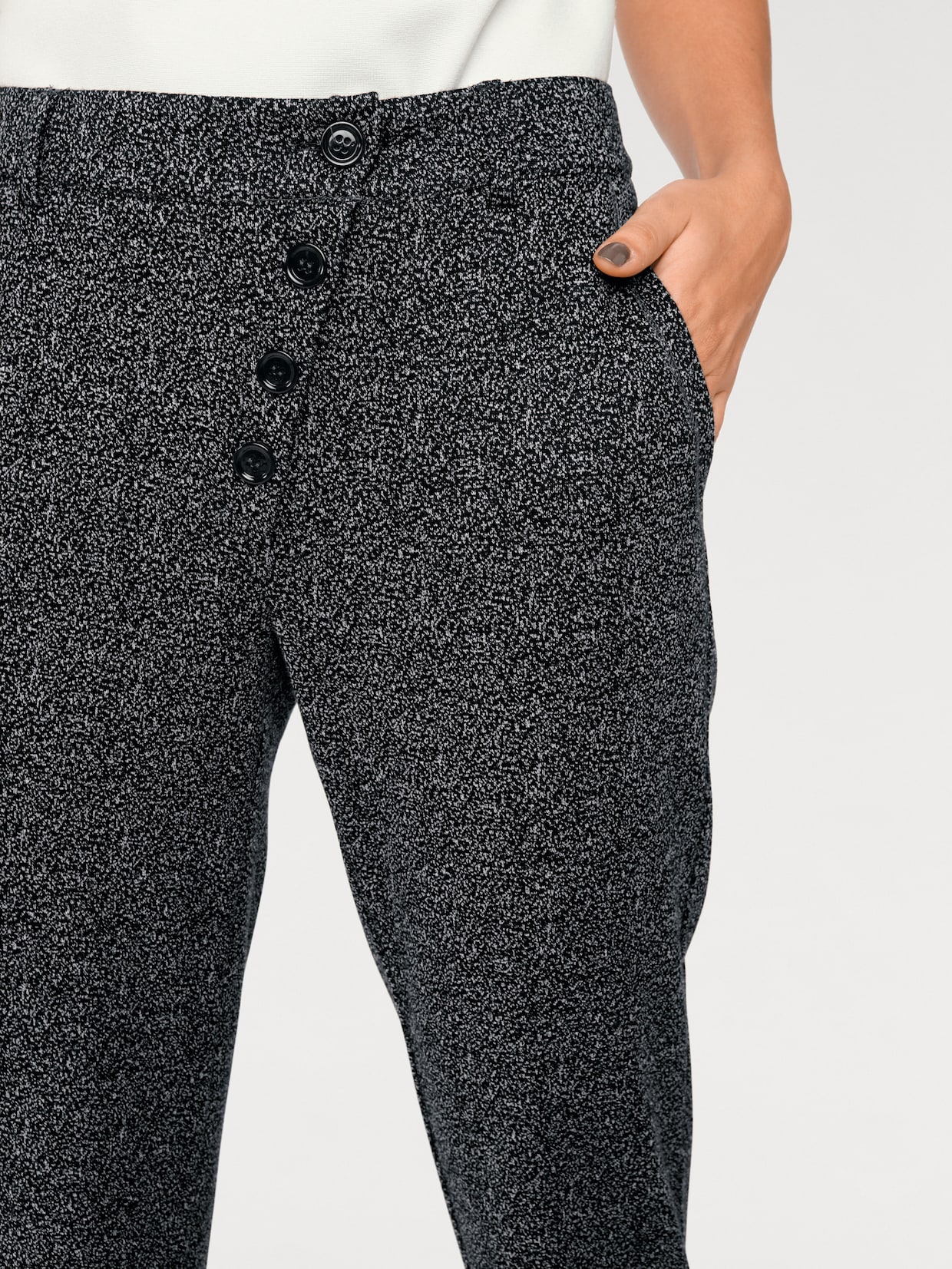 heine Pantalon - noir-blanc