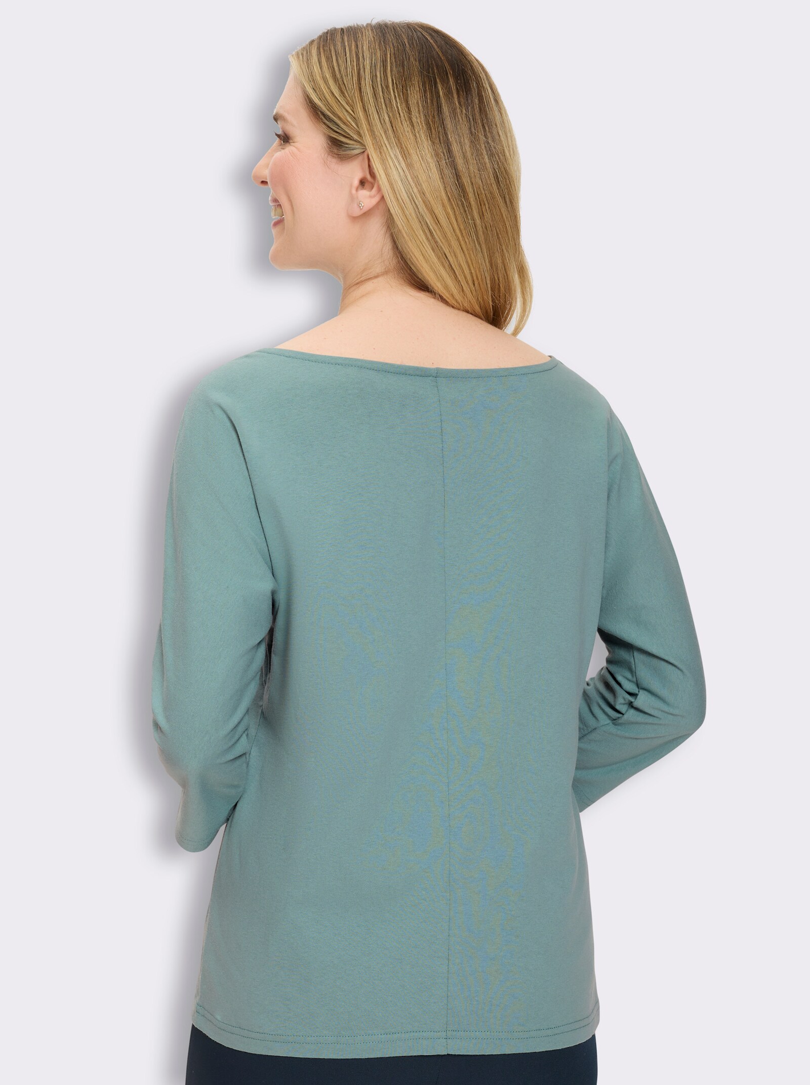 3/4-Arm-Shirt mit Fledermaus-Ärmeln - salbei