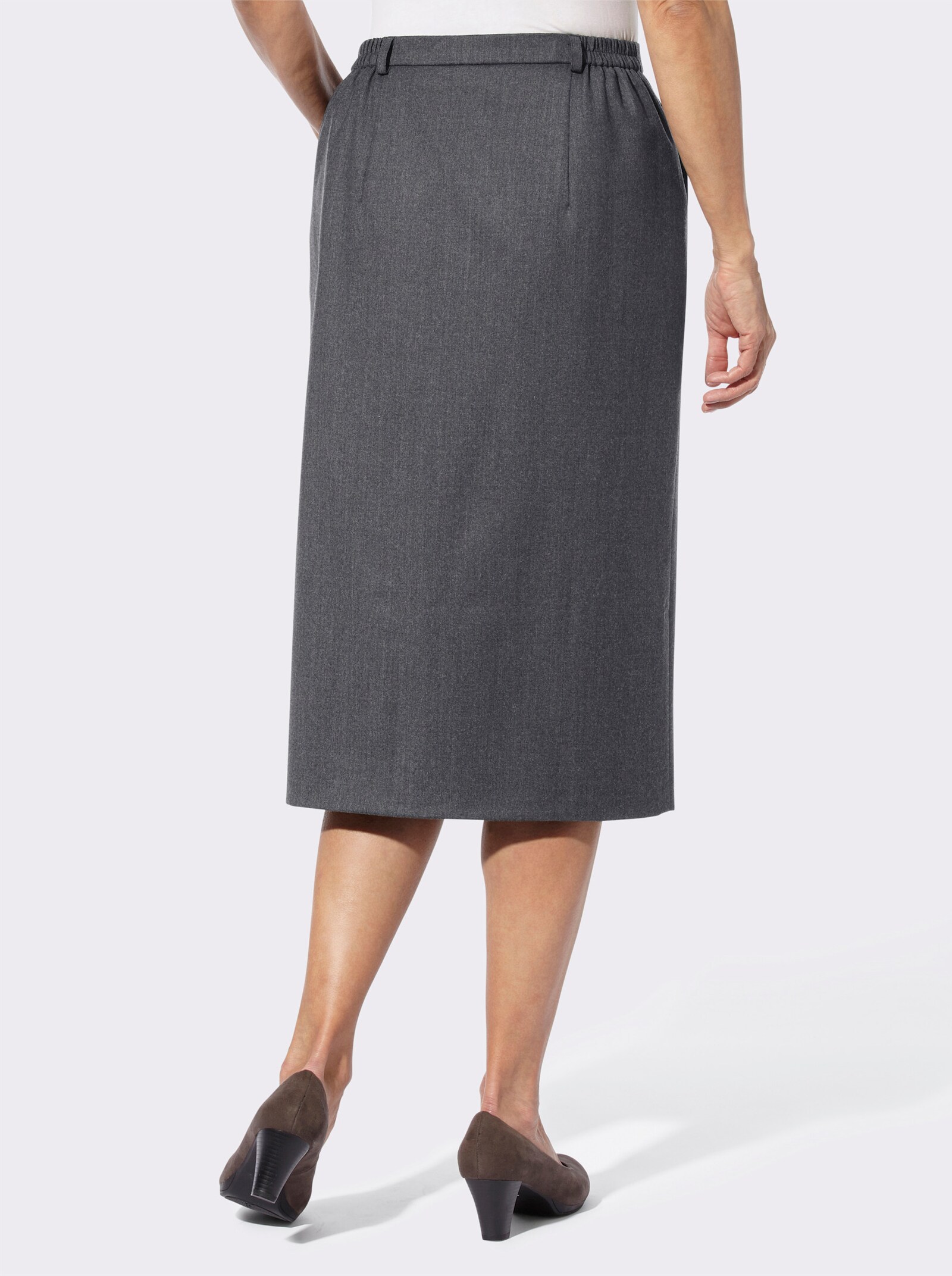 Webrock mit Deko-Patte - dunkelgrau-meliert