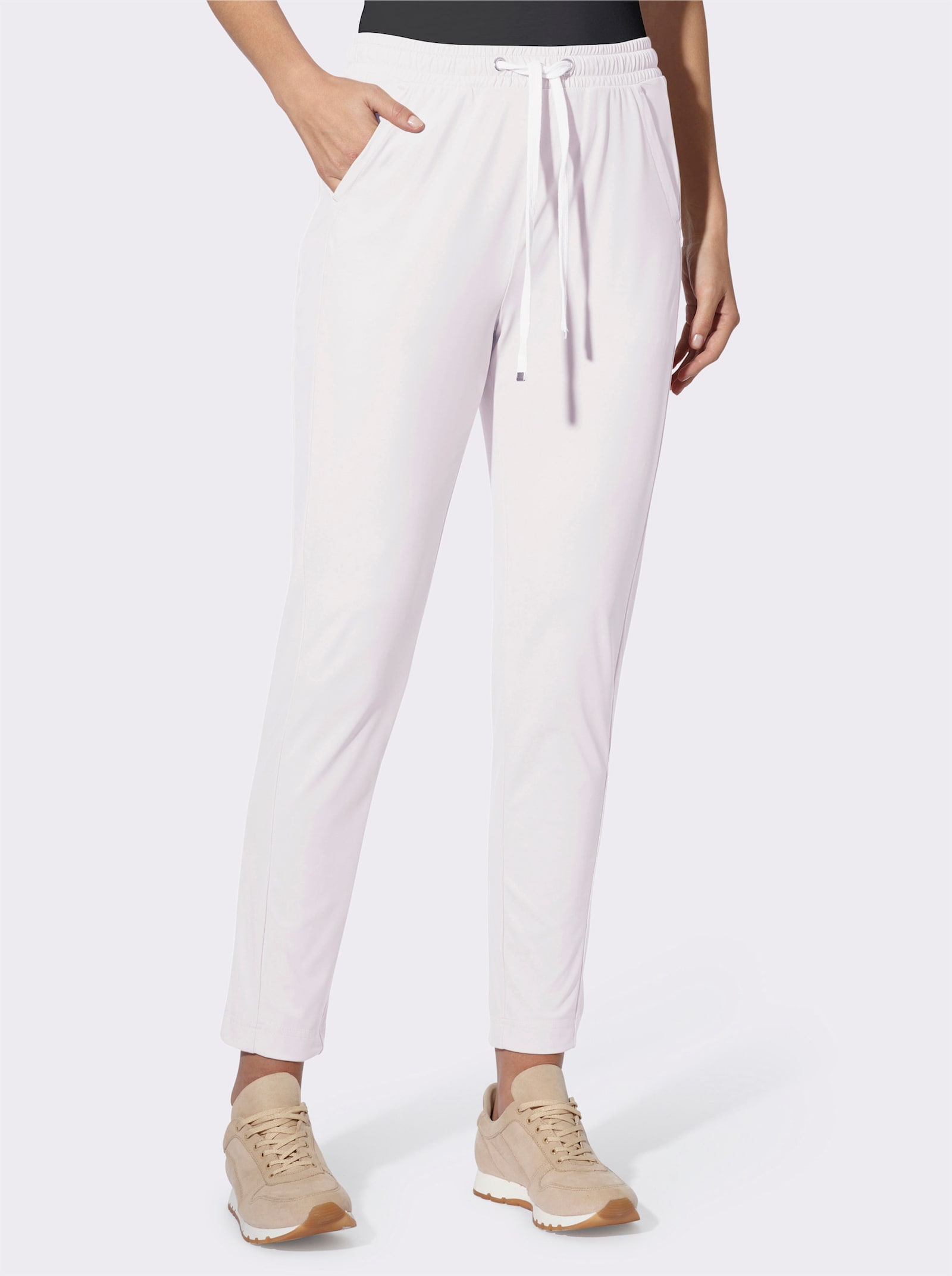 heine Jogg Pants mit Kontrast-Kordel - weiss