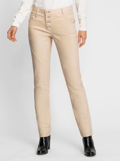 Jeans mit Knopfleiste statt Reißverschluss - elfenbein