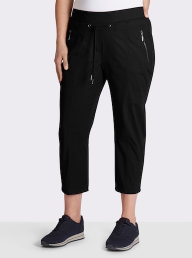 7/8-Hose mit Reißverschluss-Taschen - schwarz