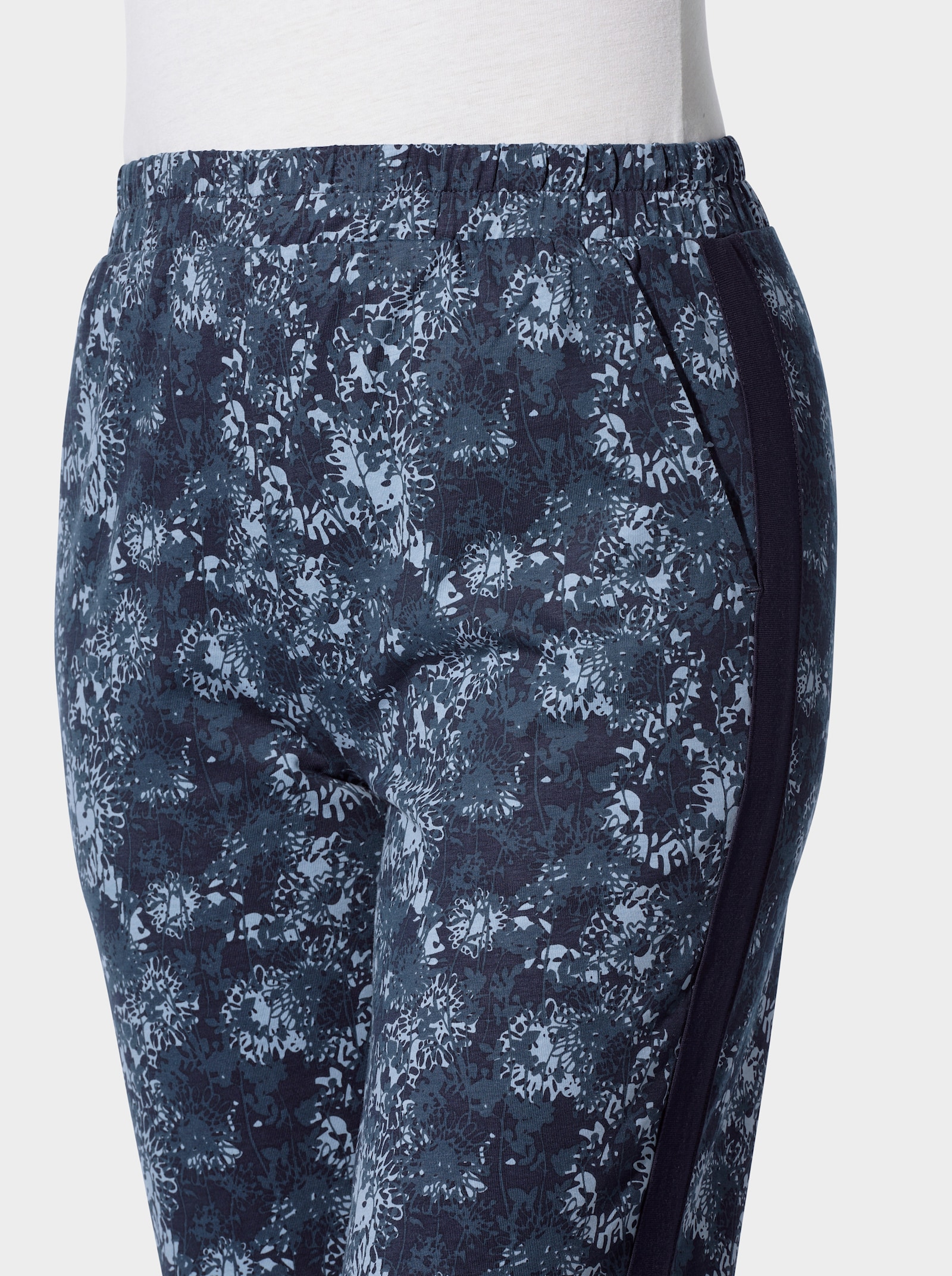 Freizeithose mit Galonstreifen - bleu-marine-bedruckt