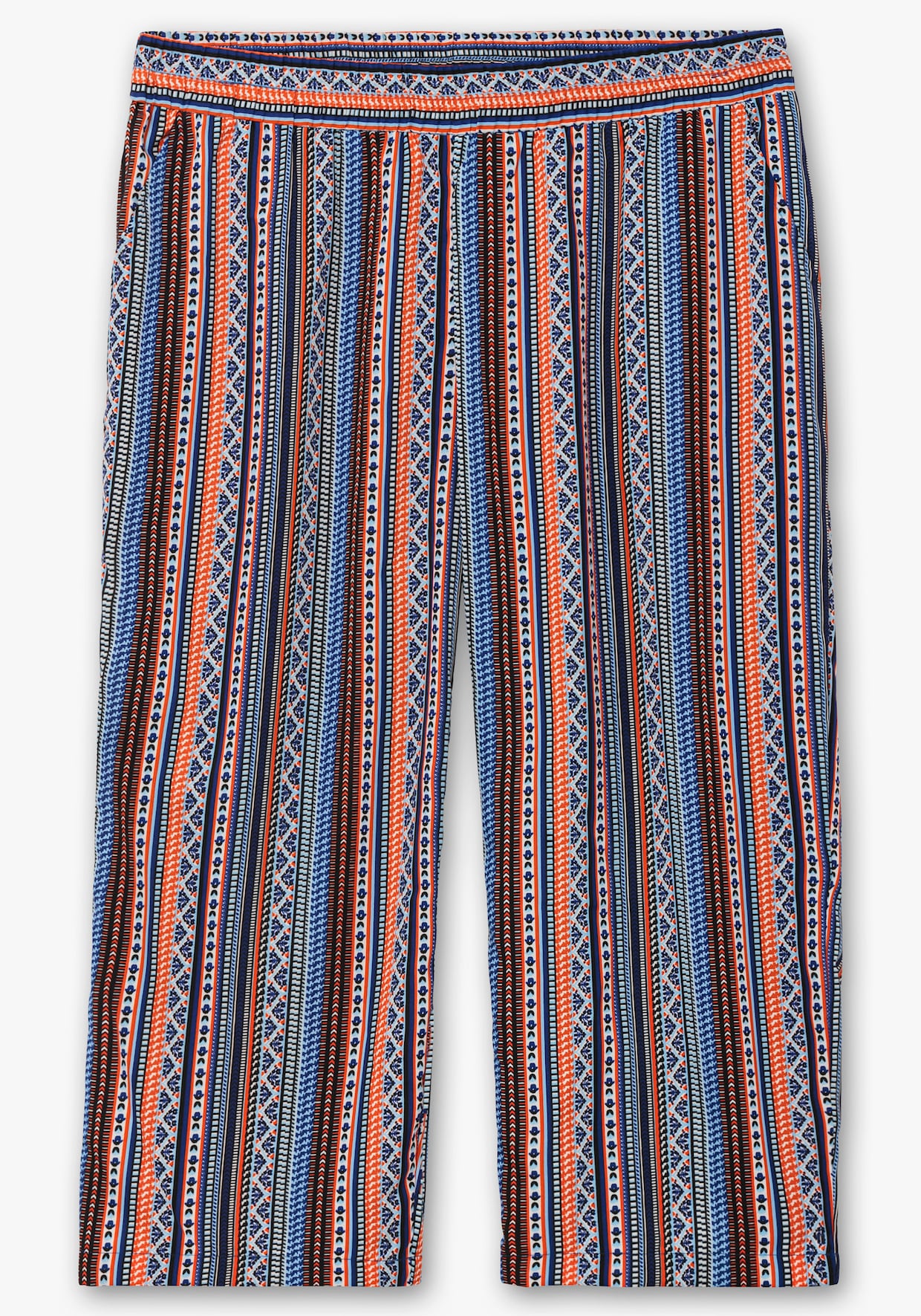 Culotte - aqua-orange-gestreift + royalblau
