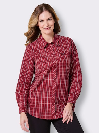 Catamaran Sports Funktionsbluse mit Krempelärmel - rot-kariert