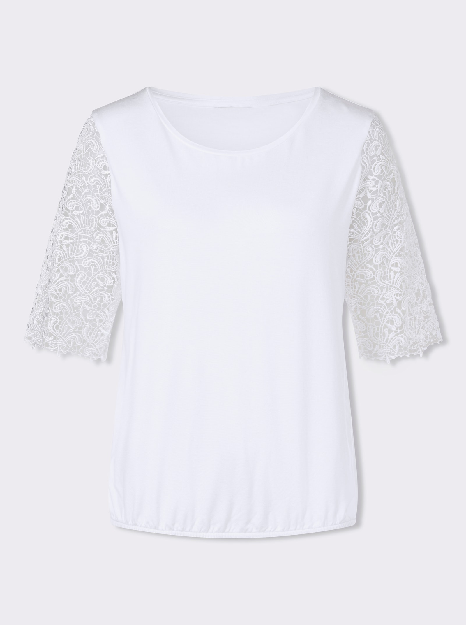 Spitzenshirt mit 95% Viskose - weiß