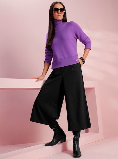 heine Pullover met rolkraag en effectgaren - paars