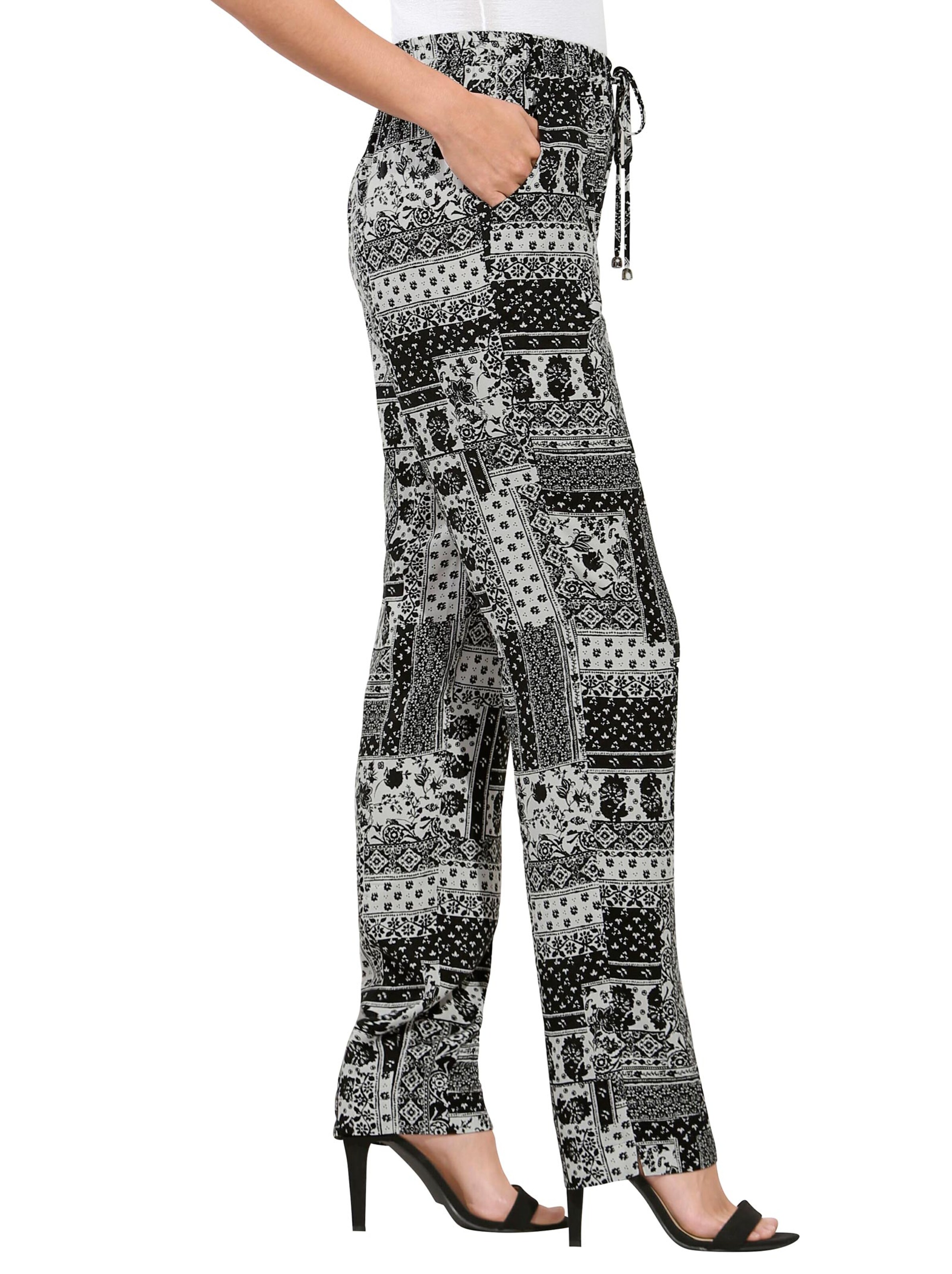 Hose - schwarz-weiß-gemustert