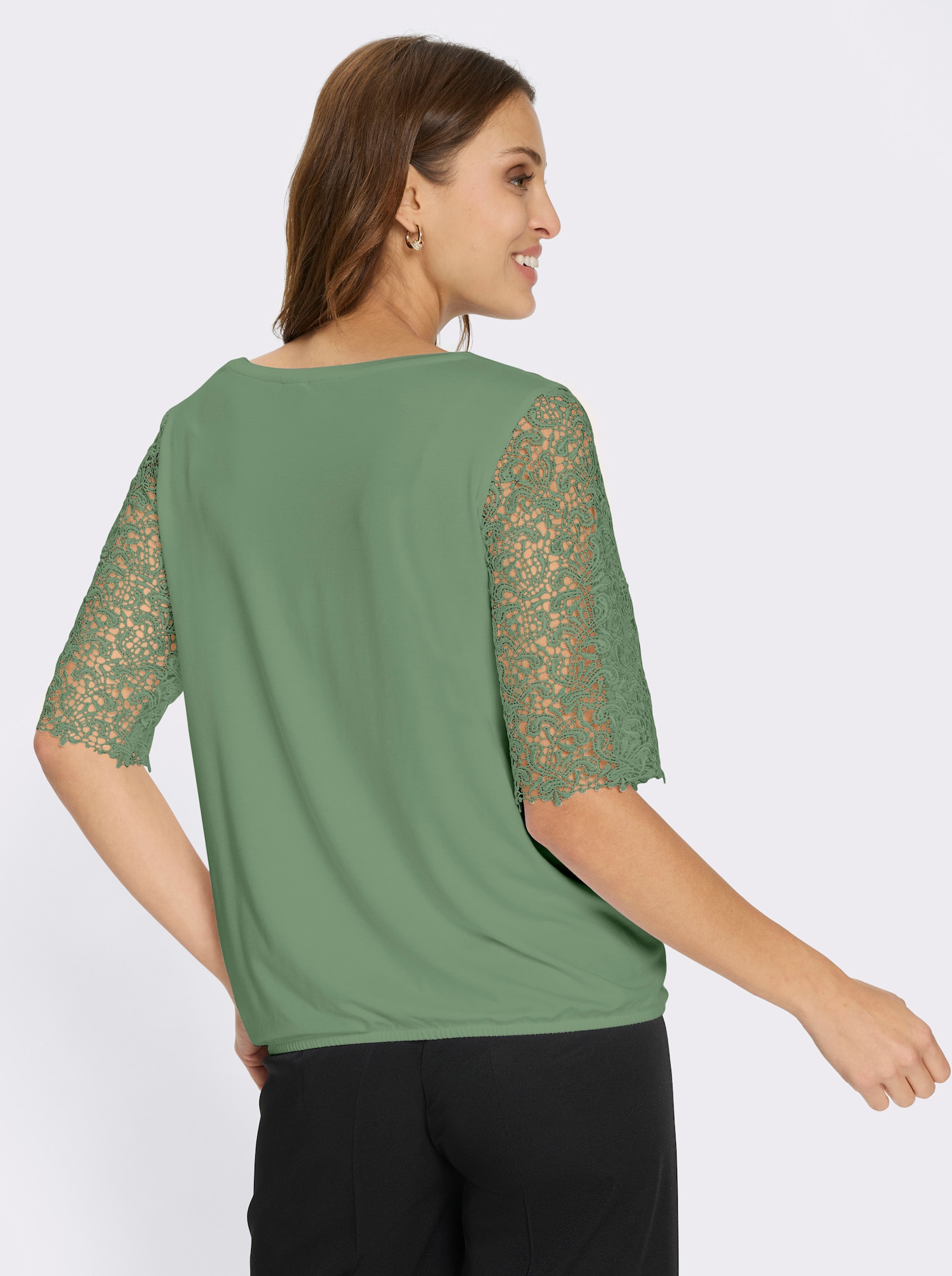 Spitzenshirt mit 95% Viskose - eucalyptus