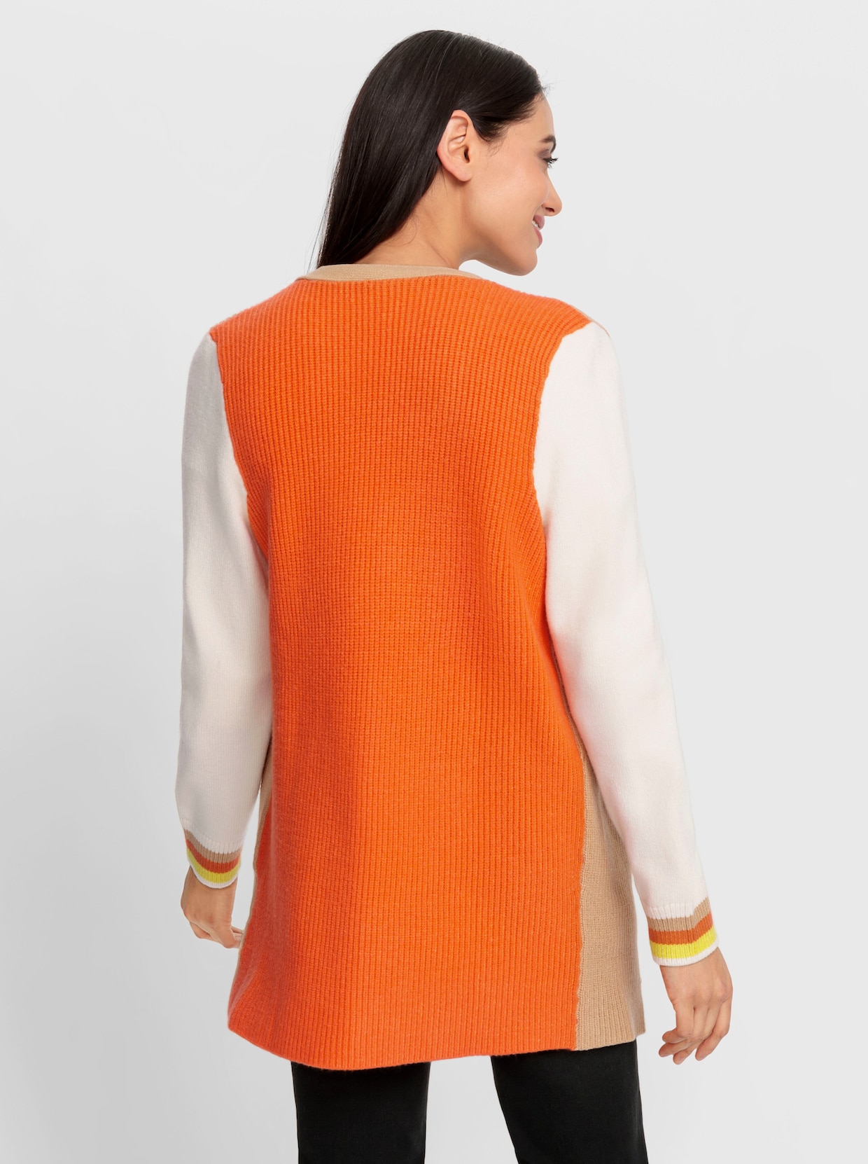 heine Veste en tricot fin - chamois-orange à motifs