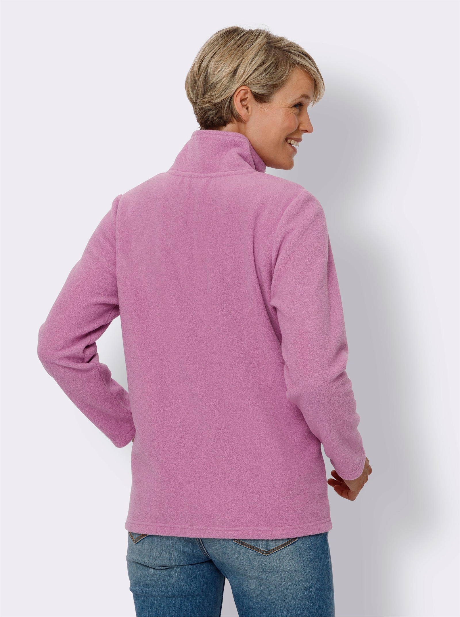 Fleeceshirt mit Glitzersteinchen - orchidee