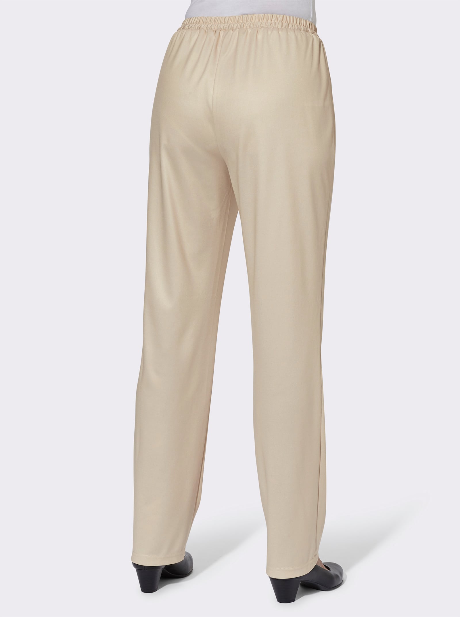 Jerseybroek met bindceintuur - zand