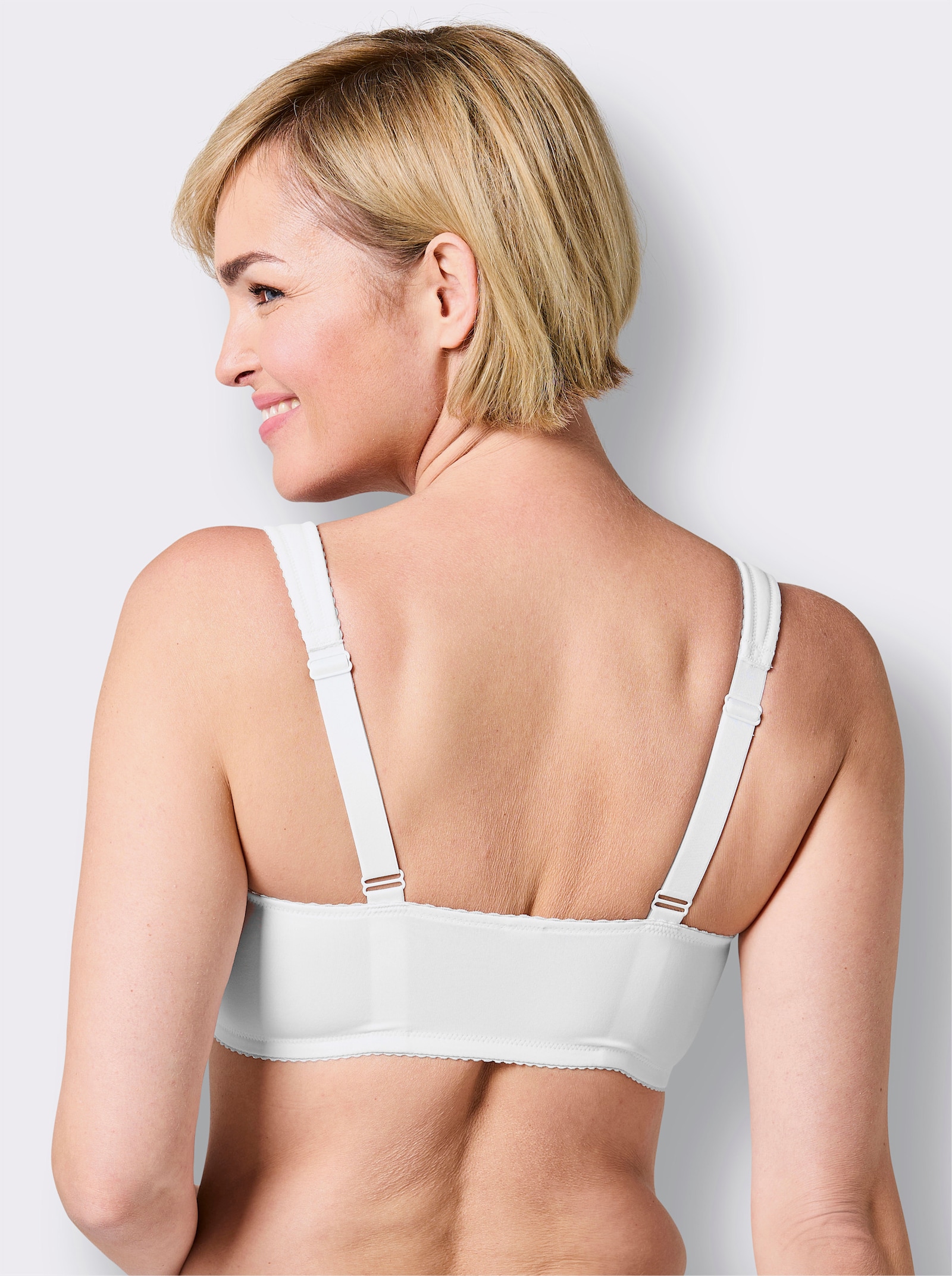 wäschepur Vorderverschluss-BH ohne Bügel mit Spitze - weiß