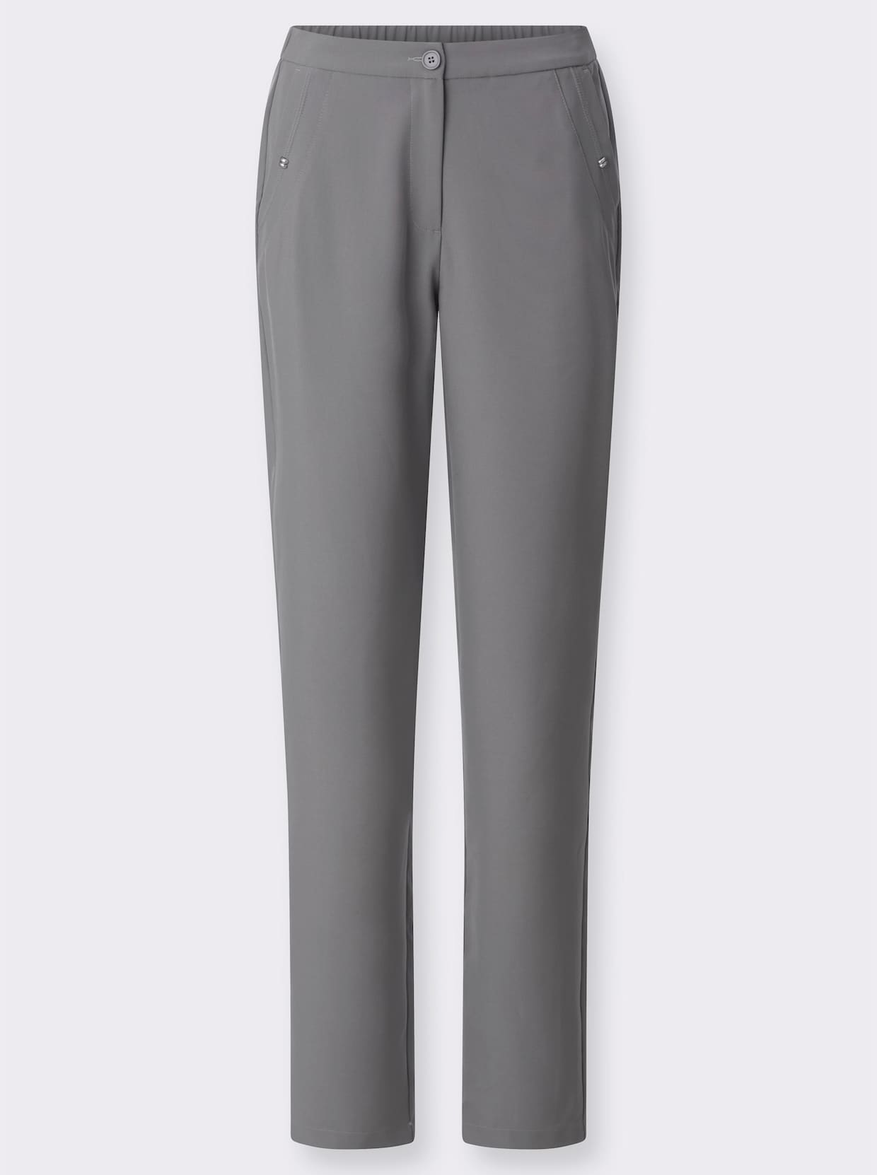 Broek met sierelement op de zakken - grijs