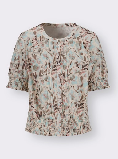 Druckbluse - sand-kalkmint-bedruckt