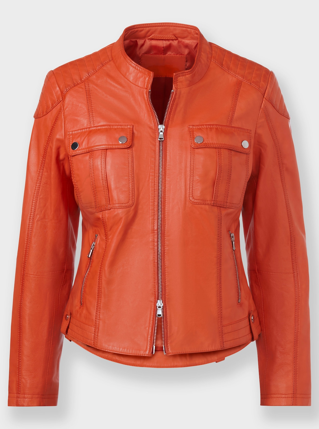 heine Veste en cuir - orange