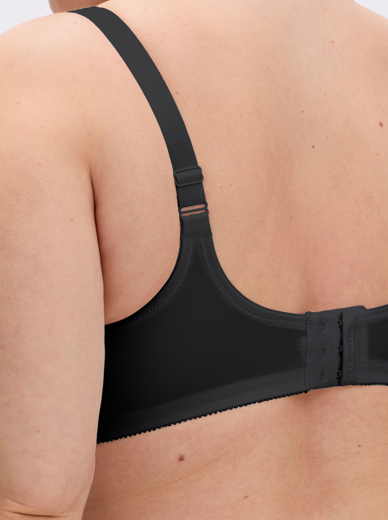 Glamorise Minimizer-BH ohne Bügel mit Spitzeneinsatz - schwarz