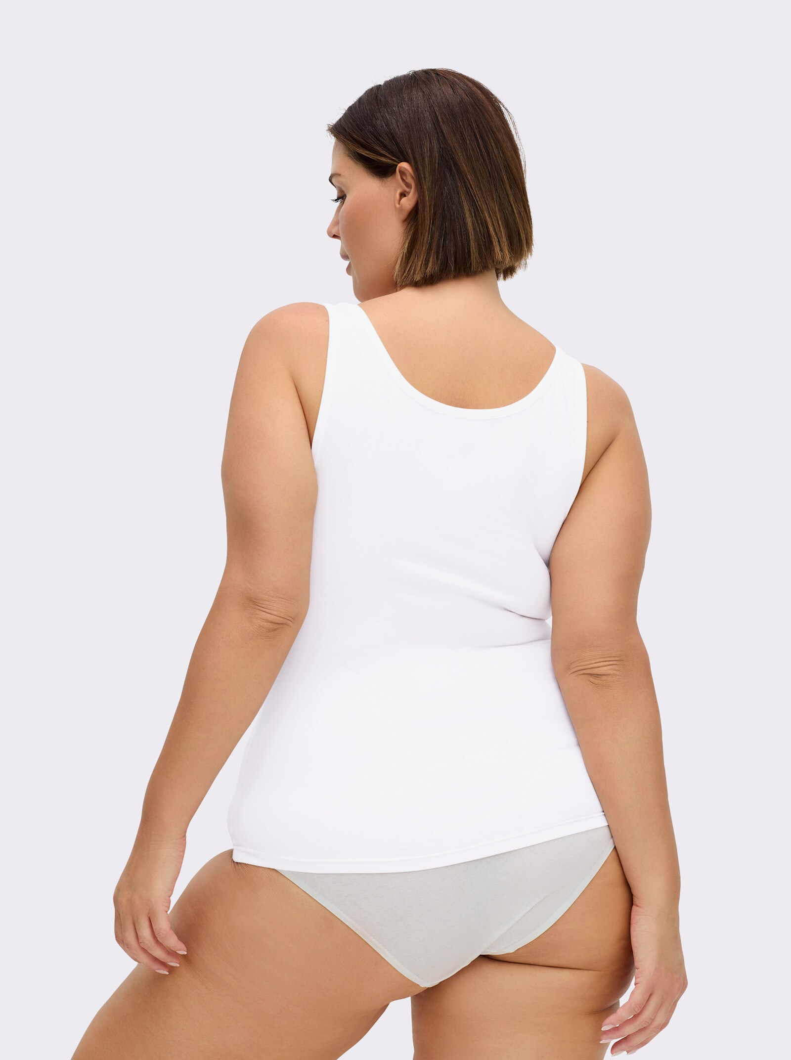 wäschepur Achseltop mit breiten Trägern - flamingo + aquamarin + weiß