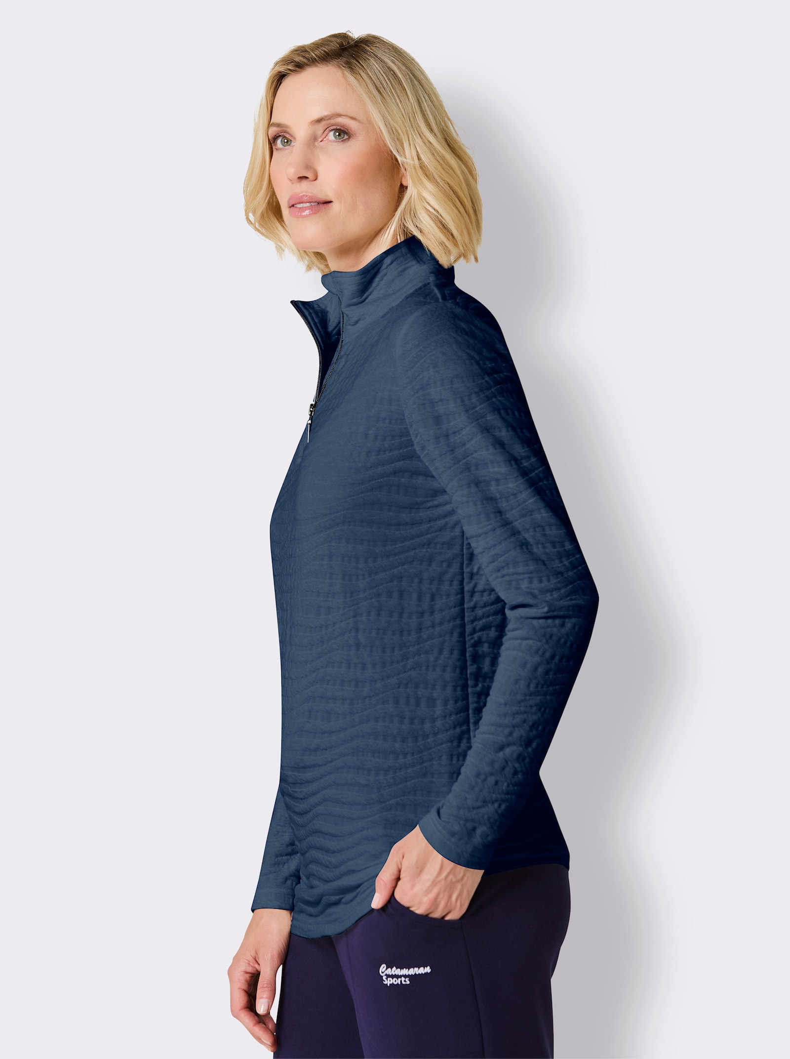 Catamaran Sports Sweatshirt in Struktur-Qualität - dunkelblau