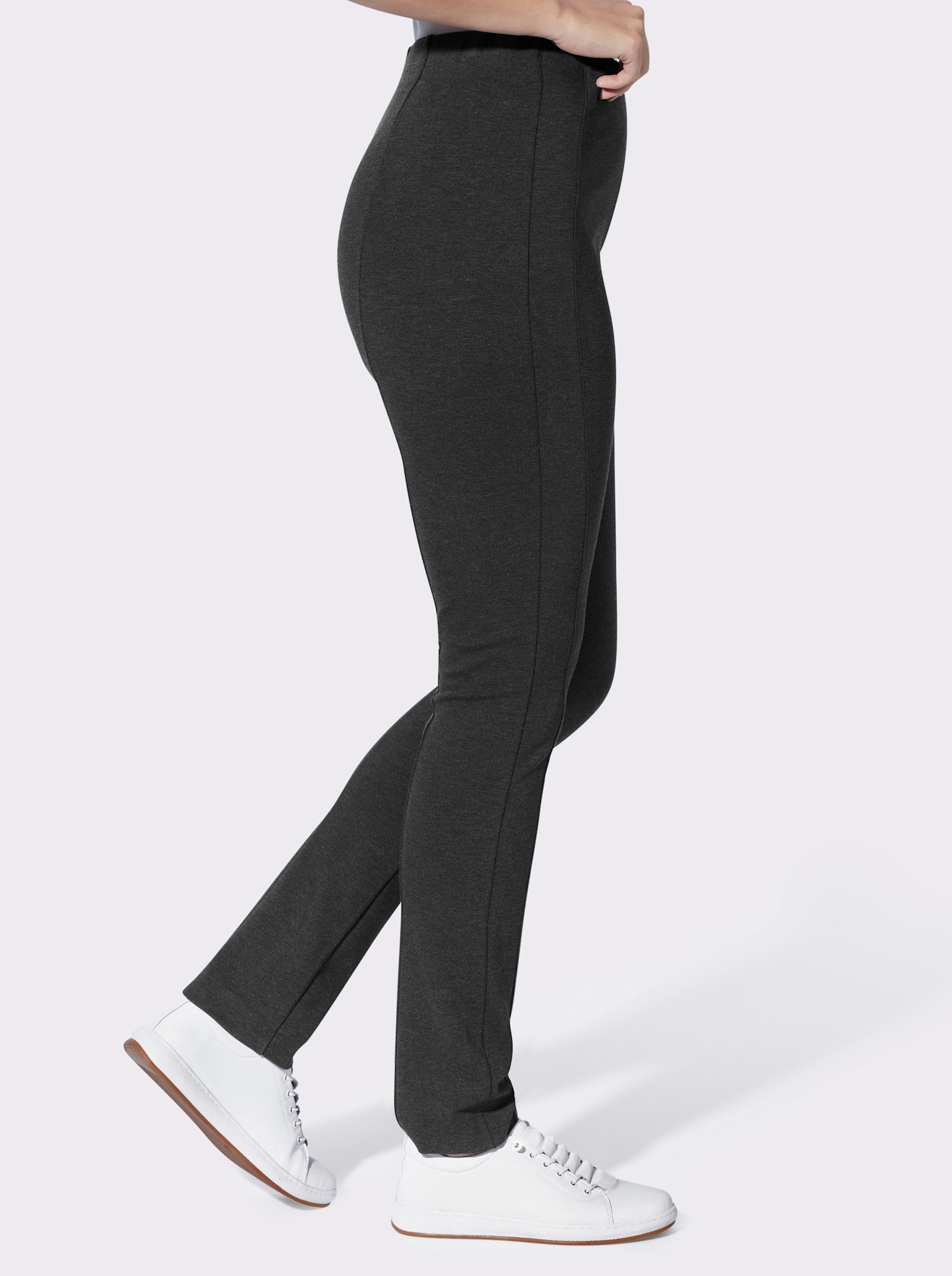 heine Jerseyhose mit Dehnbund - graphit-meliert