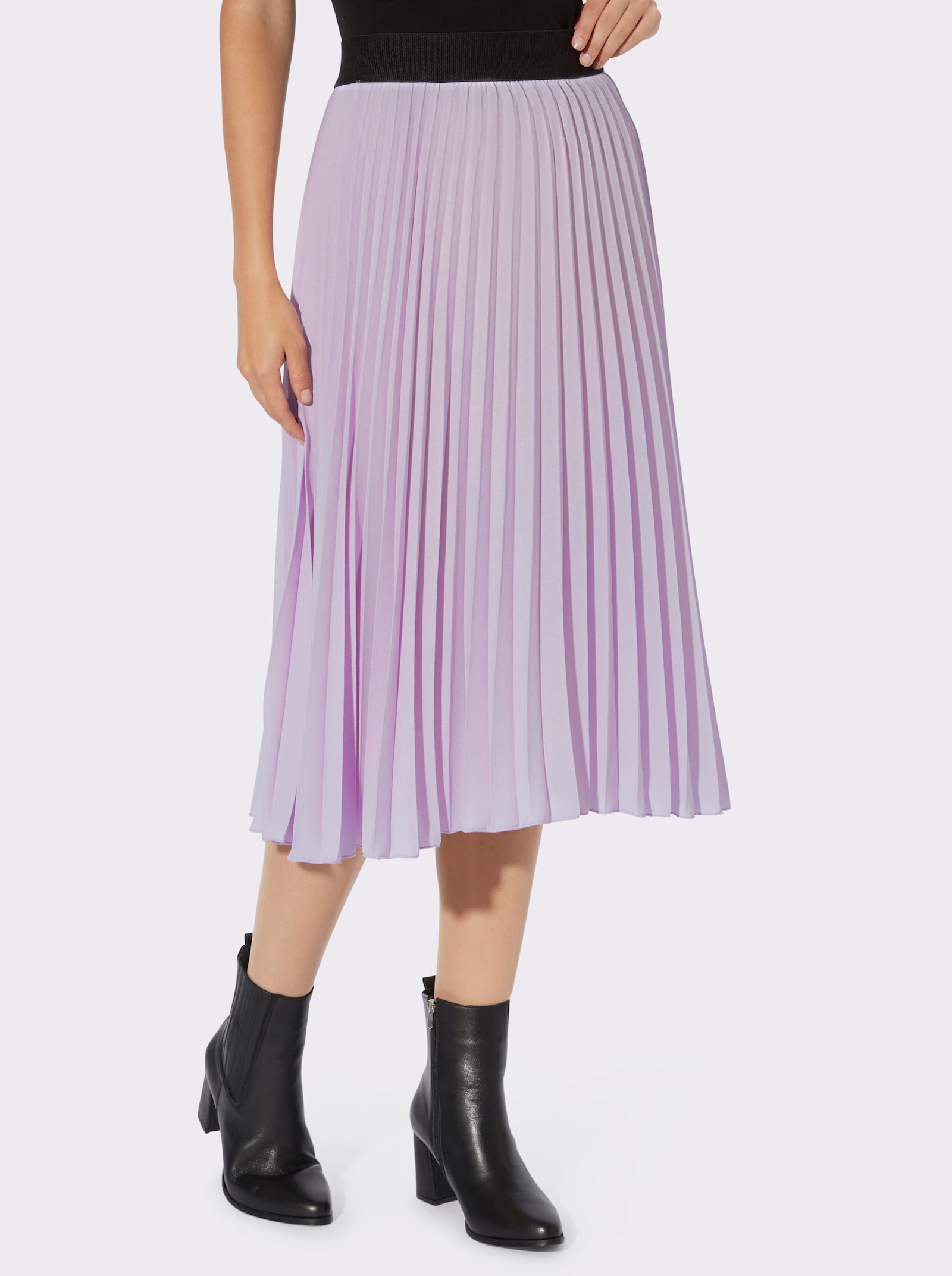 heine Plisseerock mit breitem Dehnbund - flieder