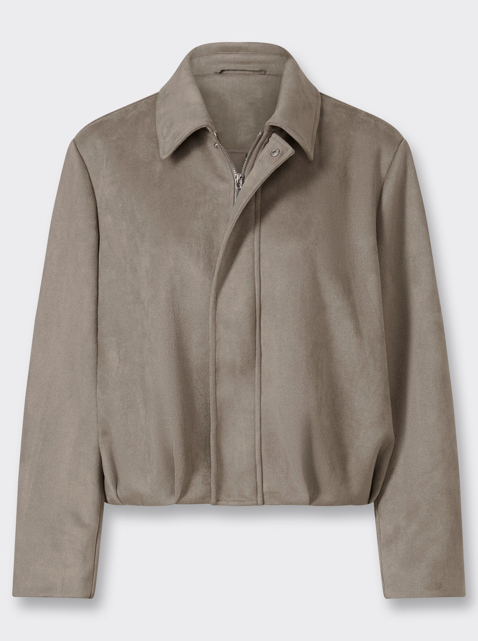 heine Lederimitat-Blazer in Blouson-Form - taupe