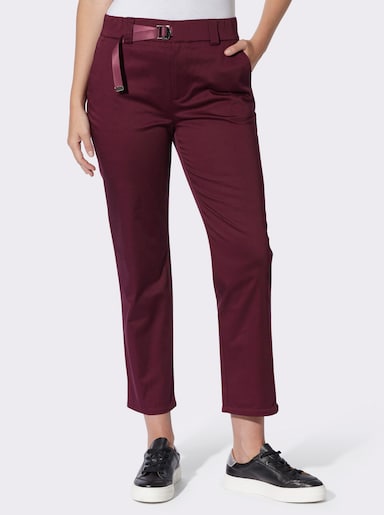 heine Chinohose mit dezentem Glanz - burgund