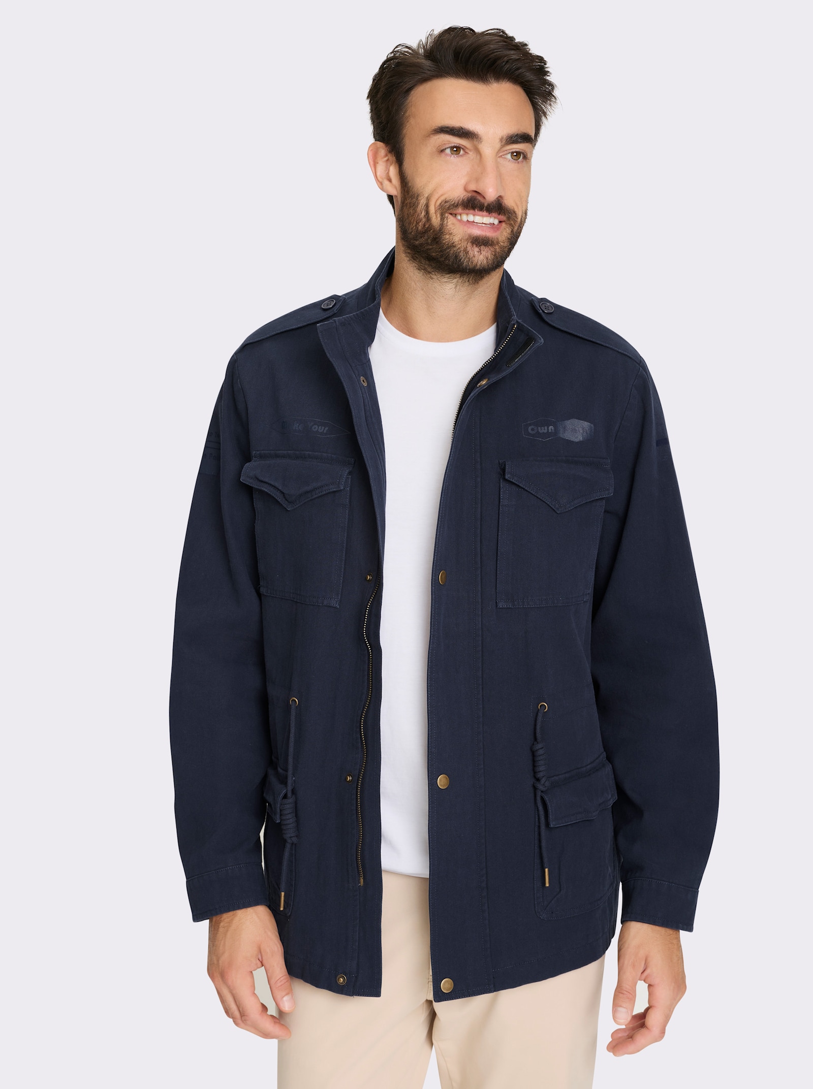 Marco Donati Longjacke mit Schulterriegel - marine