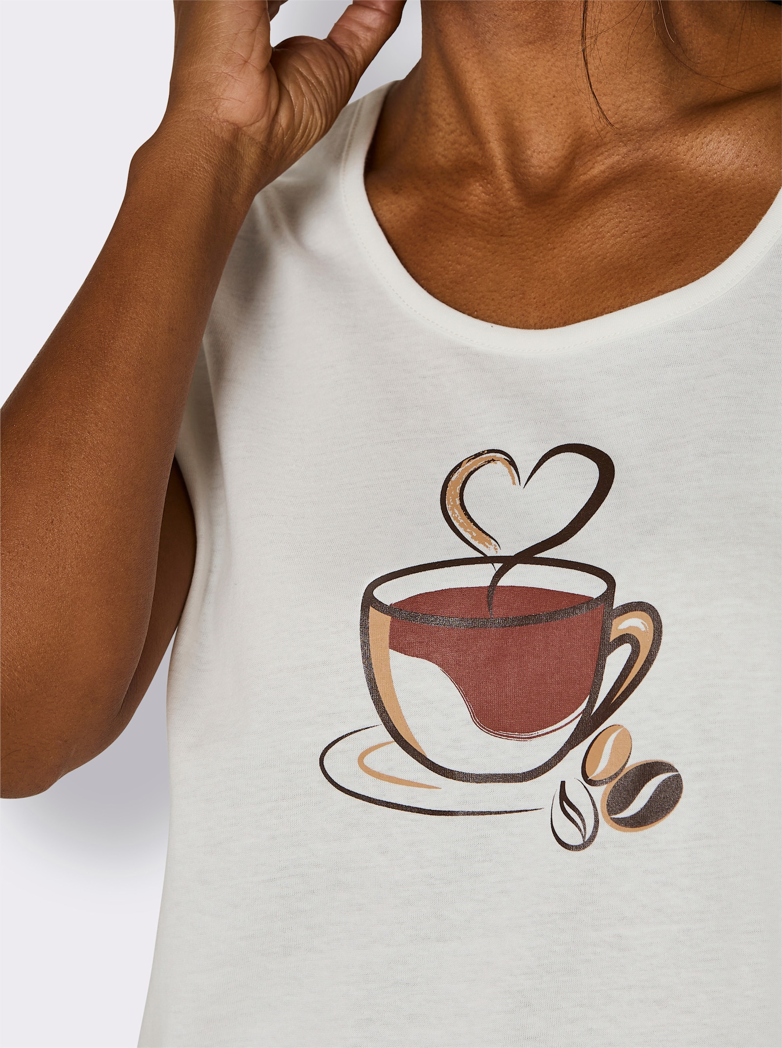 wäschepur Shorty - ecru-camel-bedruckt