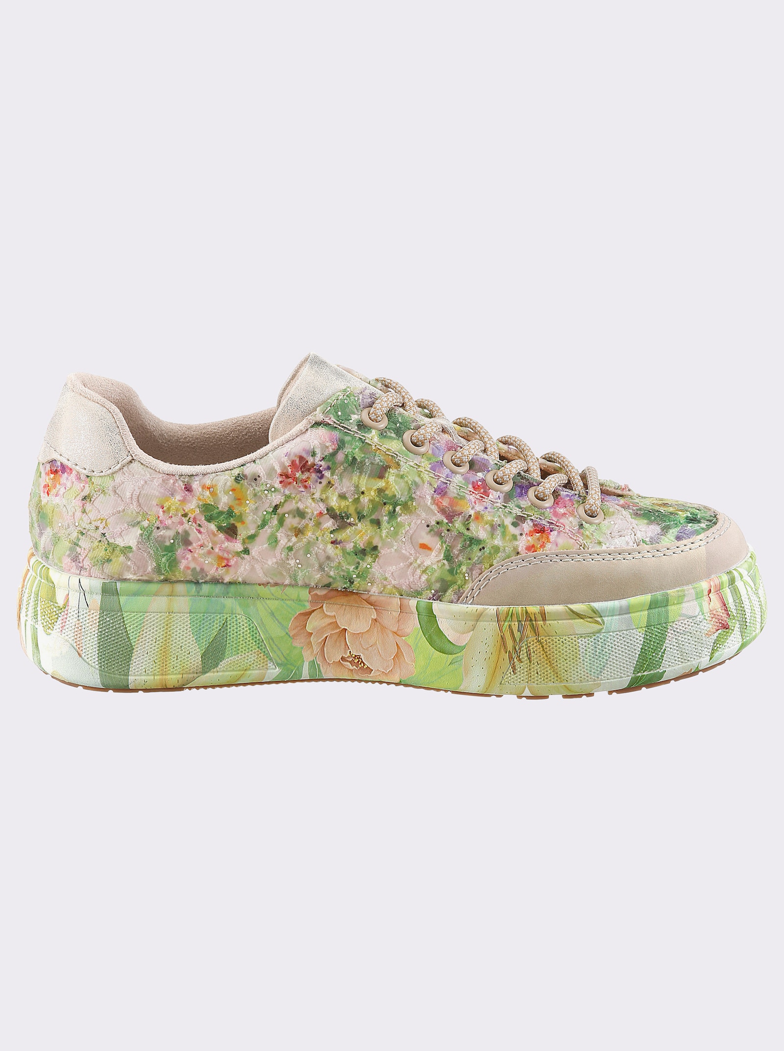 Rieker Sneaker im Wildblumen-Dessin - grün-bedruckt
