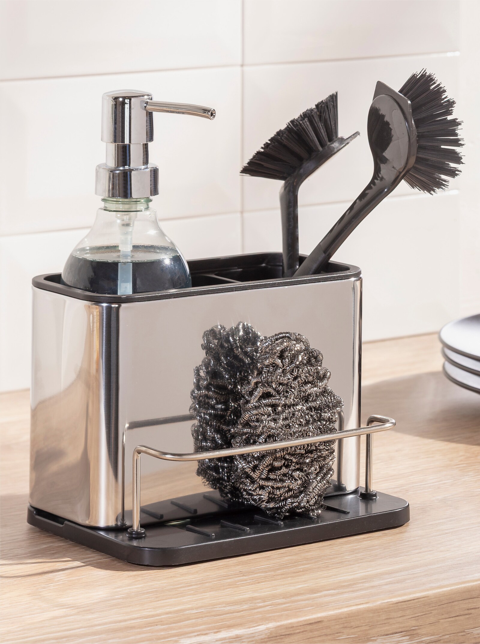 heine home Spülbecken-Organisator - silberfarben-schwarz